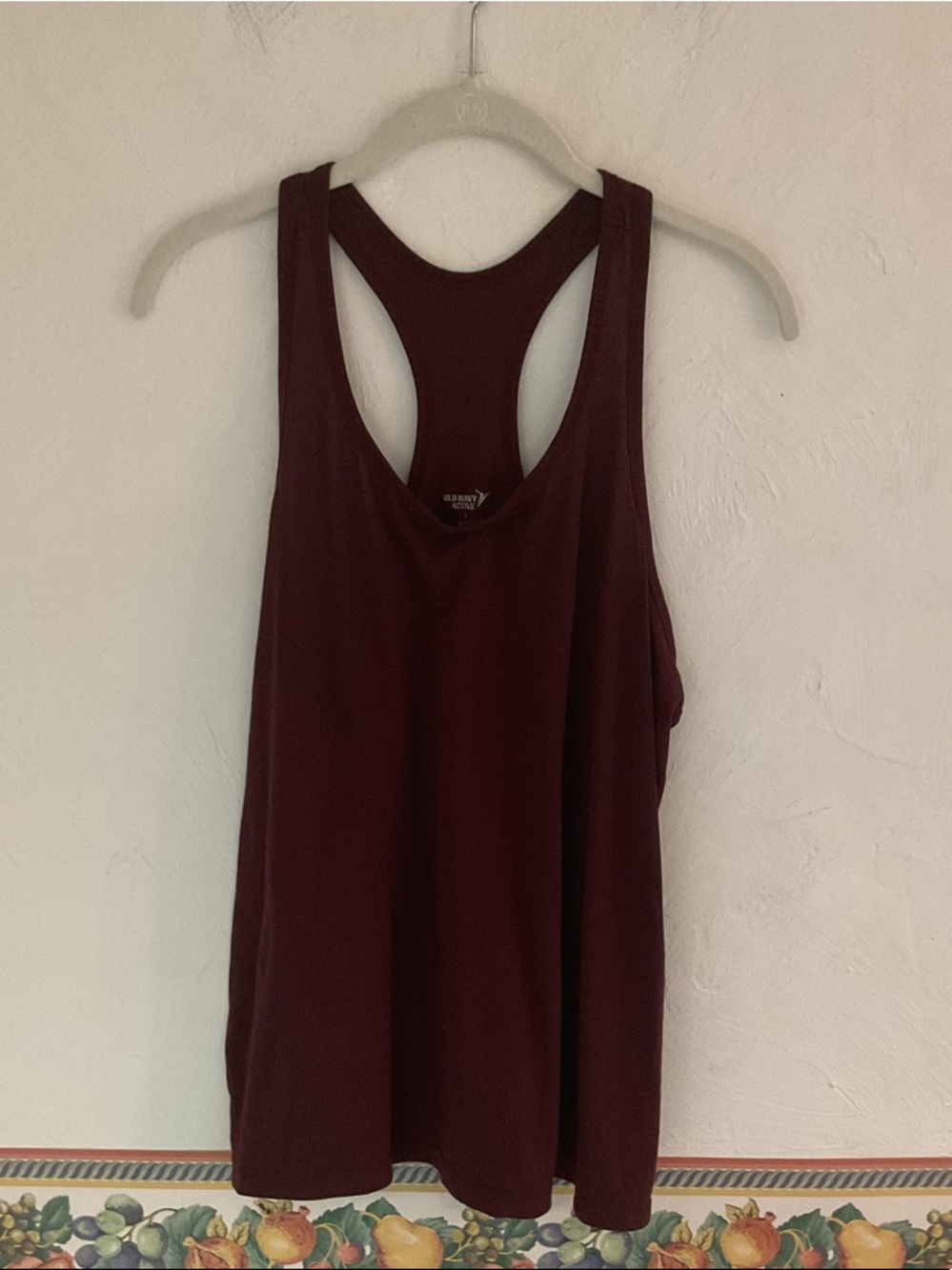 Sale! Old Navy Active Go-Dry Racerback Tank Top Size L Burgundy